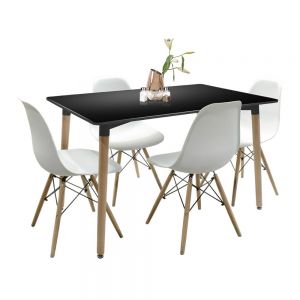 Comedor Minimalista con 4 sillas Eames y Mesa Eames 